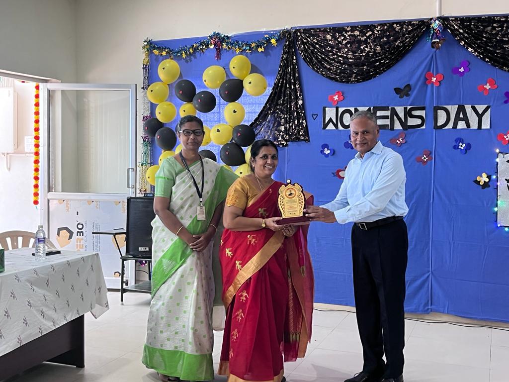 Bhuvana receiving Award 2023 on Woman's Day 